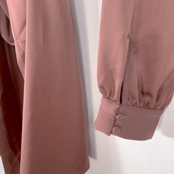 NBD Janet Wrap Long Sleeves Mini Dress in Mauve Size M - Picture 4 of 8